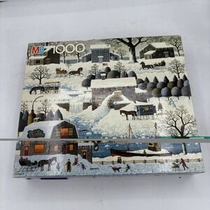 MB Charles Wysocki Puzzle 1000 Piece Plumbelly's Playground Americana 1989